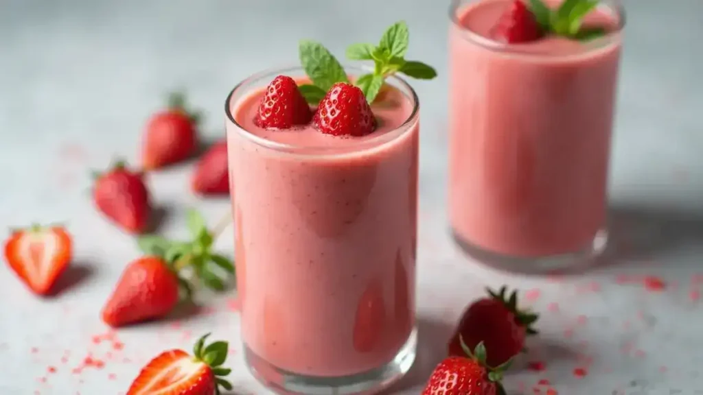 Smoothie vegan aux fraises