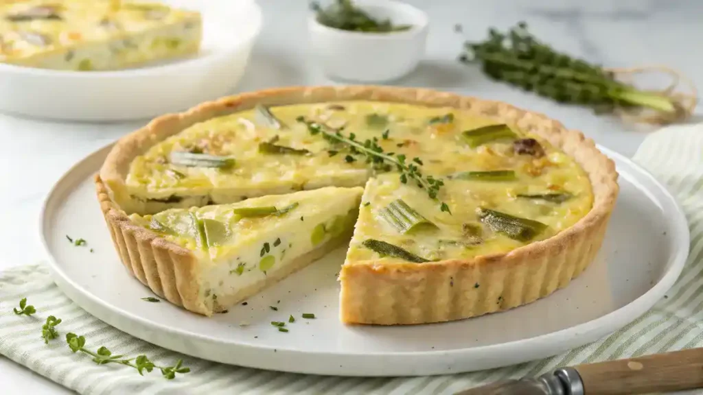 Quiche aux poireaux et parmesan : Recette facile et rapide