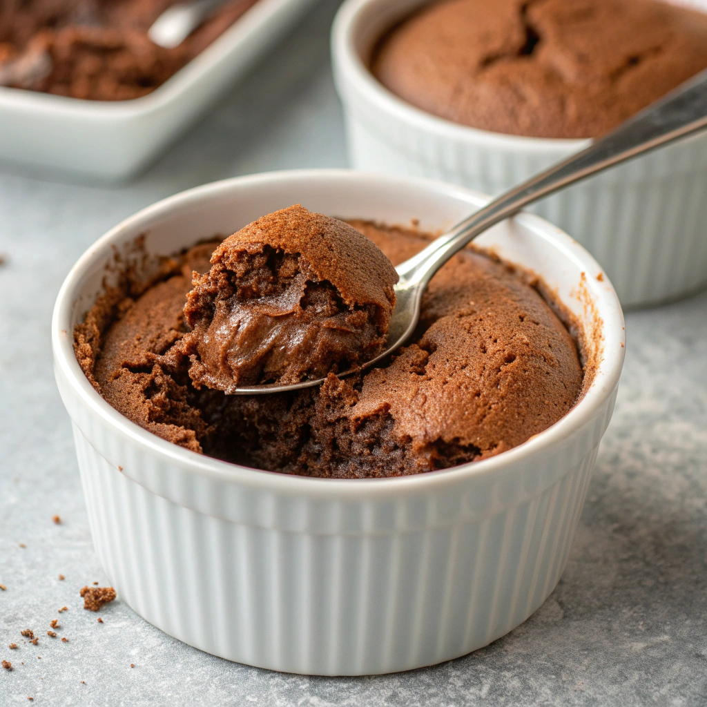 Verrines individuelles de mousse au chocolat onctueuse et aérienne.