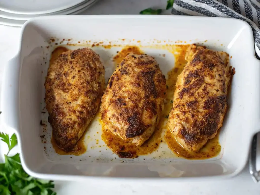 Poulet au four juteux et doré prêt à être servi