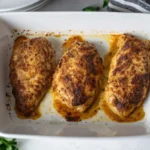 Poulet au four juteux et doré prêt à être servi