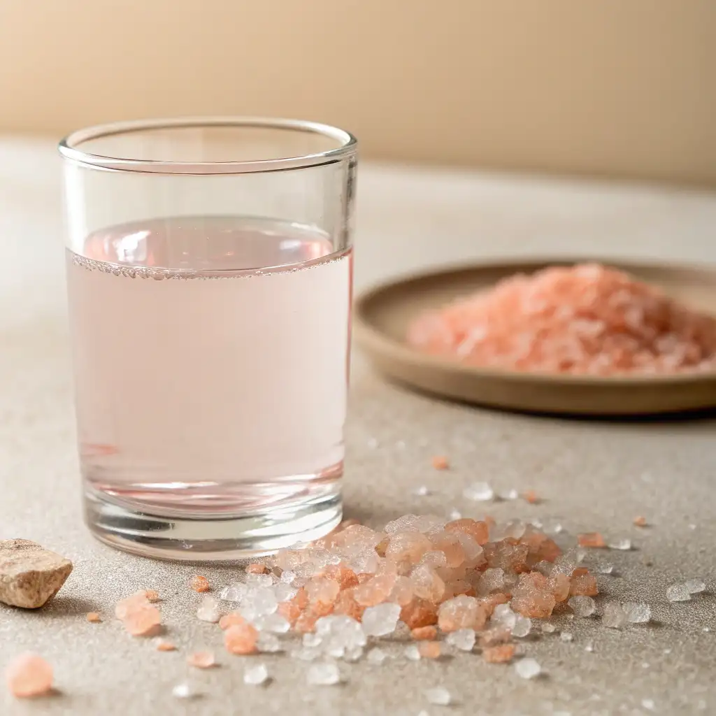 Concentré de sel rose pour la recette sel rose pour maigrir, prêt pour dilution quotidienne.