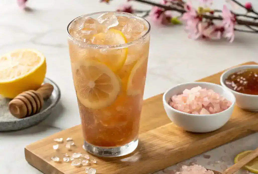 Verre d’eau avec recette sel rose pour perdre du poids