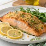 Filet de saumon au four avec citron et herbes fraîches