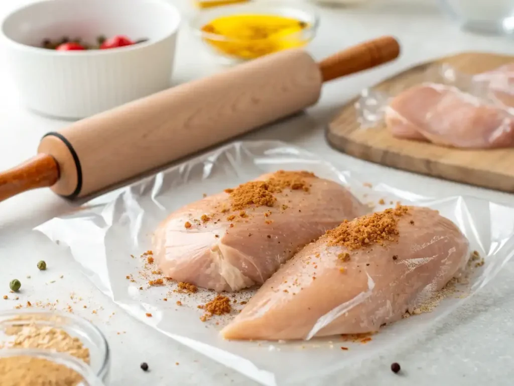 Préparation des filets de poulet au four avec épices et sucre brun